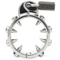 Preview: Metal ring with pointed rivets and a padlock.
