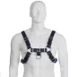 Preview: Brustharness Schwarz / Blau Leder – Leatherbody