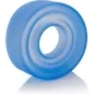 Preview: Blue, transparent rubber ring with a hole in the middle, on a white background.