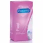 Preview: Pink packaging of Pasante Feel condoms, 12 pieces, ultra thin for intense sensation.