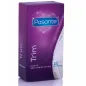Preview: Purple packaging of Pasante Trim condoms, 12 pieces, with the inscription "closer fit tailor made for comfort".