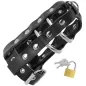 Preview: Leather Chastity Cage with Lock – Darkness