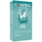 Preview: Verpackung von Control Ice Feel Kondomen mit Eiswürfelbild und Minzaroma, 10 Stück.
