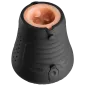 Preview: Black, cone-shaped device with a beige, textured inner surface and buttons on the outside.