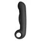 Preview: Black, curved silicone toy with handle loop, shown from the side.