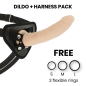 Preview: Harness + Dong Flesh Silikon 17 X 3cm | Delta Club