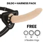Preview: Harness + Dong Flesh Silikon 23 X 4,5cm – Delta Club