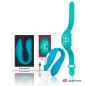 Preview: Turquoise wearable set with wristband and U-shaped device, USB cable and packaging.