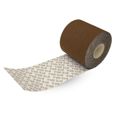 Körperband 5m X 6,5cm + 3 Paare Satin Nippel Abdeckungen Dunkelbraun | Bye Bra