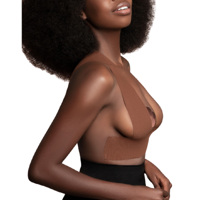 Körperband 5m X 6,5cm + 3 Paare Satin Nippel Abdeckungen Dunkelbraun | Bye Bra