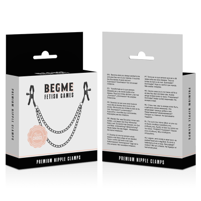 Nippelclips Mit Kette | Begme Red Edition verpackung front und back