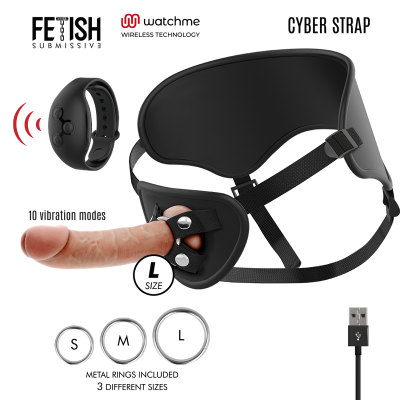 Harness Mit Fernbedienung Dildo Watchme L Technologie | Cyber Strap