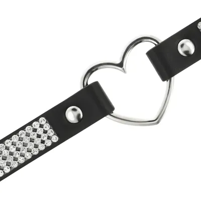 Veganes Leder Halsband Mit Herz – Coquette Chic Desire
