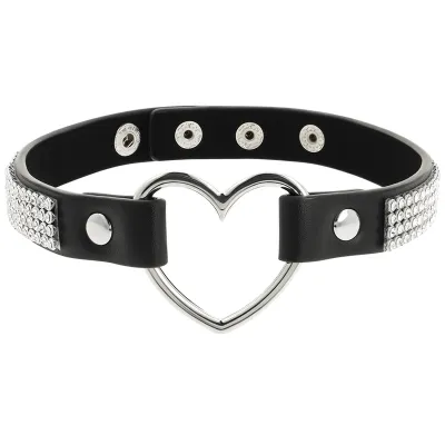 Veganes Leder Halsband Mit Herz – Coquette Chic Desire