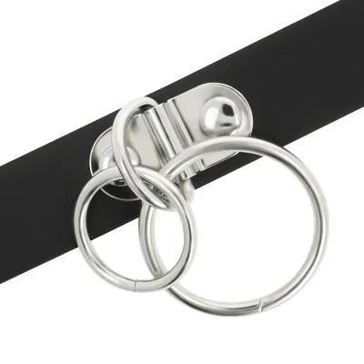 Double Ring Necklace Made of Vegan Leather – Coquette Chic Desire