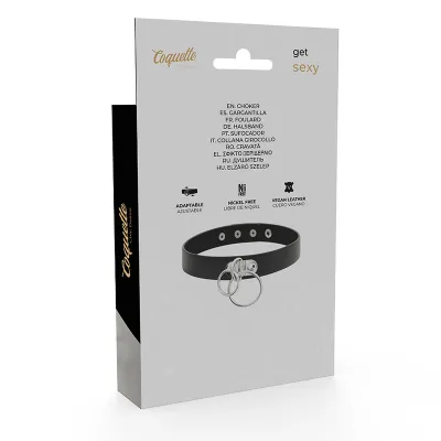Double Ring Necklace Made of Vegan Leather – Coquette Chic Desire