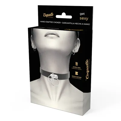 Double Ring Necklace Made of Vegan Leather – Coquette Chic Desire