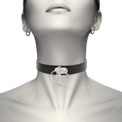 Doppelring Halsband Aus Veganem Leder | Coquette Chic Desire