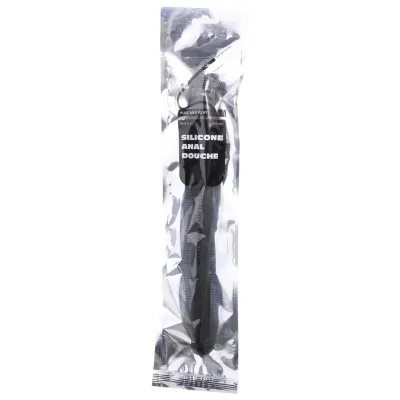 Geraffte Silikon Analdusche 27cm – All Black