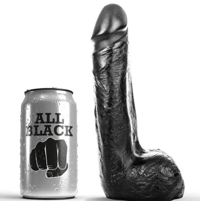 Weicher Schwarzer Realistischer Dildo 20cm – All Black