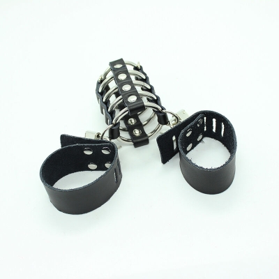 Peniskäfig Mit Metallringen Und Lederriemen | Ohmama