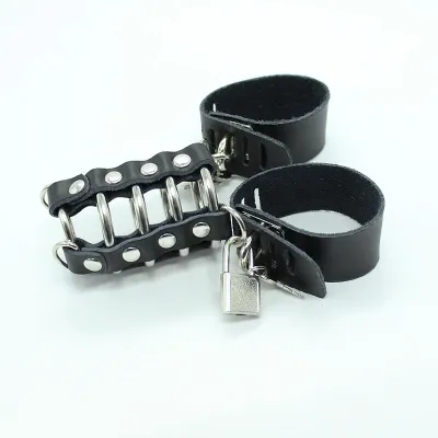 Peniskäfig Mit Metallringen Und Lederriemen – Ohmama