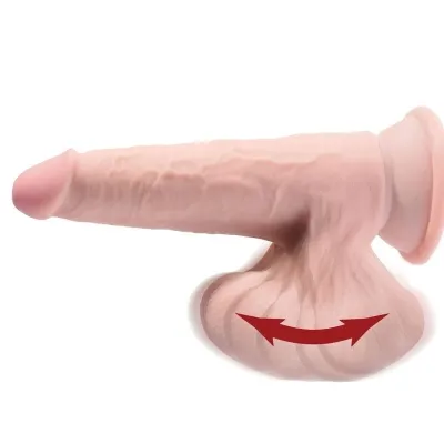 Triple Density Dildo Mit Swinging Balls 24,5cm Fleisch – King Cock