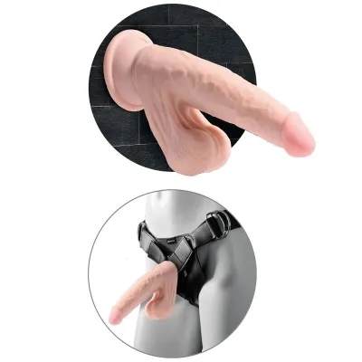 Triple Density Dildo Mit Swinging Balls 15,2cm Fleisch – King Cock