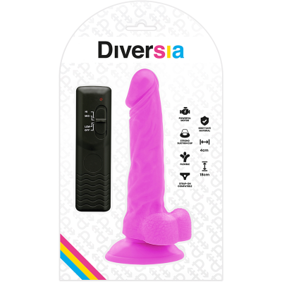 Flexibler Vibrierender Dildo 18cm Lila | Diversia