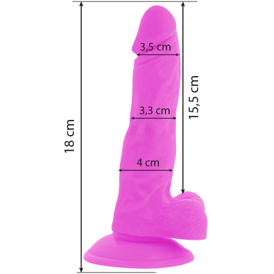 Flexibler Vibrierender Dildo 18cm Lila | Diversia