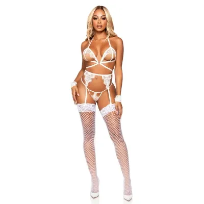 4 Tlg. Set Os Weiss – Leg Avenue