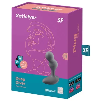 Deep Diver Vibrating Plug App Grey – Satisfyer