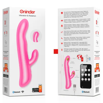 Oslo Rabbit Vibrator & Rotation Pink App | Oninder