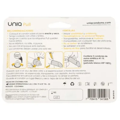 Uniq - Pull Latexfreie Kondome Mit Streifen 3 Stk.