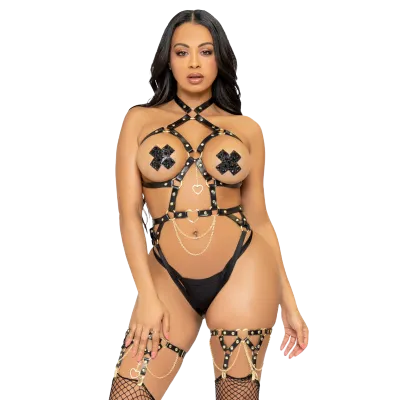 Heart Ringgurt Teddy Grösse S Schwarz – Leg Avenue