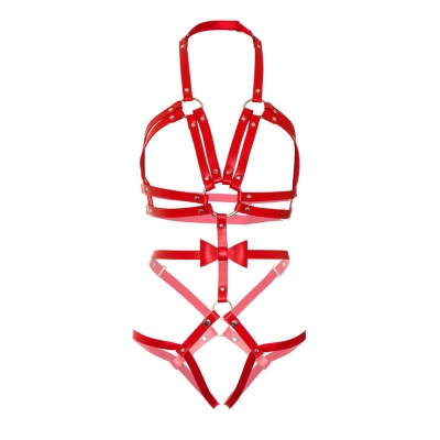 O Ringgurt Mit Nieten Teddy Grösse L Rot | Leg Avenue
