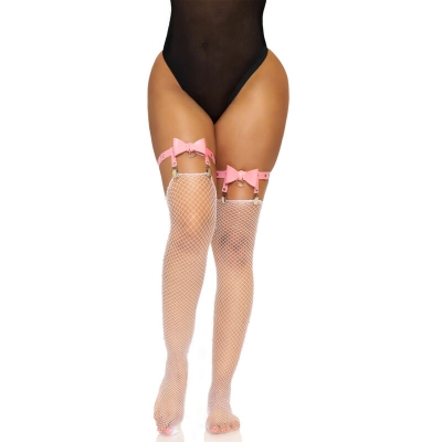Vegan Leder Strumpfhohe Strumpfhalter OneSize Rosa | Leg Avenue