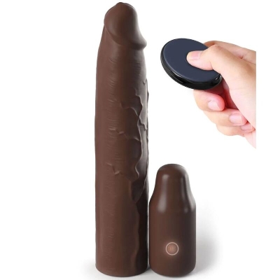 Pipedreams Hülse 22,86cm + 7,62cm Stecker Remote Braun | Fantasy X Tensions