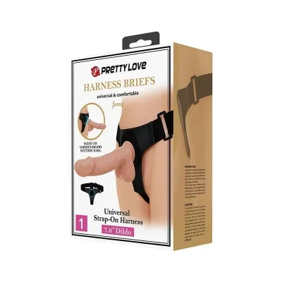 Universal Harness Mit Dildo Jerry 21,8cm Natur – Pretty Love