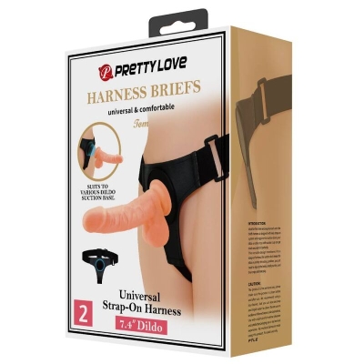 Harness Briefs Universal Harness Mit Dildo Tom 20cm Natur | Pretty Love