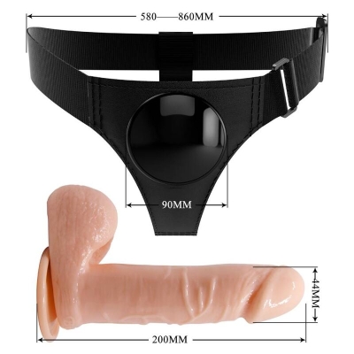 Harness Briefs Universal Harness Mit Dildo Tom 20cm Natur | Pretty Love