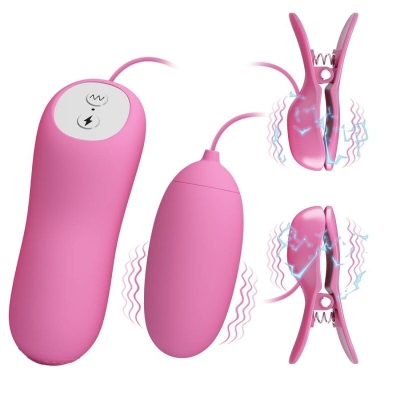 Nippelklemmen Mit Vibration Und Eletroschock Rosa | Pretty Love