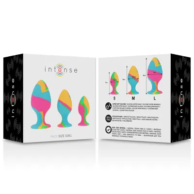 Anal Plug Set Silicone Multicolored – Intense