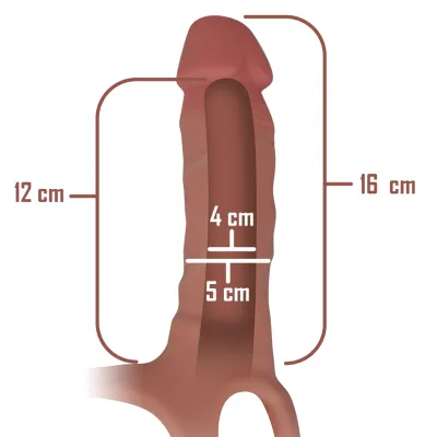Hoher Strap On-Silikonverlängerer 16 X 3,5cm – Intense