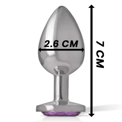 Anal Plug Made Of Aluminum With Purple Glass S – Intense