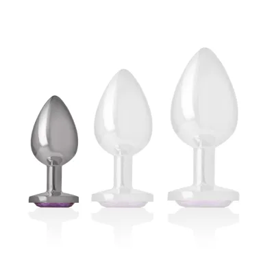 Anal Plug Made Of Aluminum With Purple Glass S – Intense