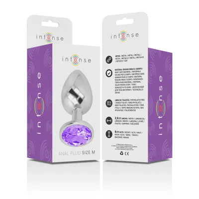 Analplug Aus Aluminium Mit Violettem Glas M – Intense