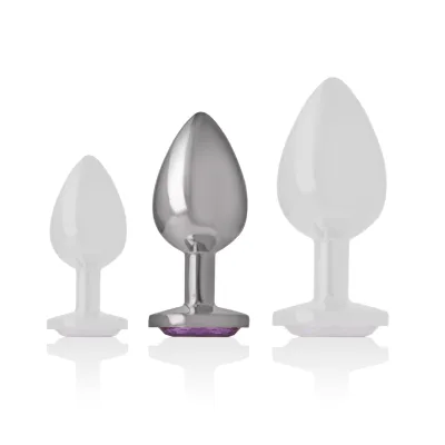 Analplug Aus Aluminium Mit Violettem Glas M – Intense