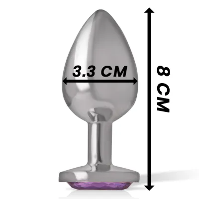 Analplug Aus Aluminium Mit Violettem Glas M – Intense