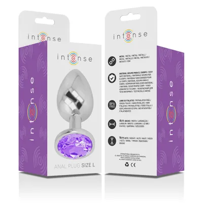 Analplug Aus Aluminium Mit Violettem Glas L – Intense